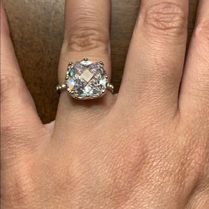 Cocktail ring- non sterling silver, CZ size 7